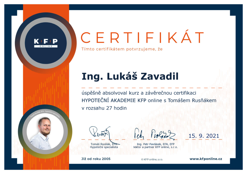 KFP-certifikat hypoteční akademie